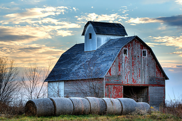 Happy Barn at Sunset