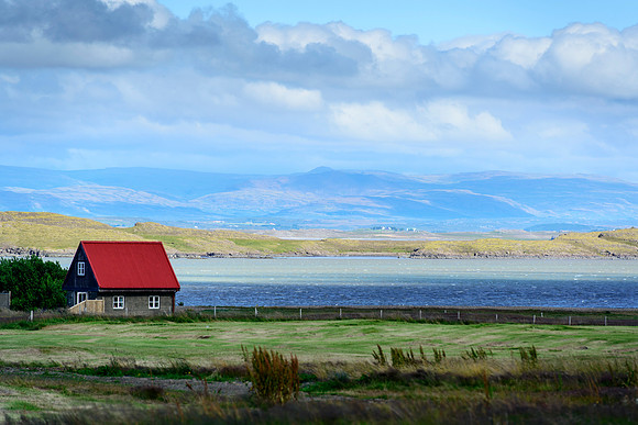 Red Roof House Near Borgarnes